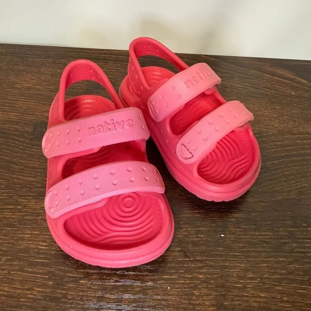Native Chase pink adjustable straps rubber sandal size C4 – 5 inch